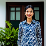 Modern Malaysian Architect**

"A professional female architect, fully clothed in a modest batik blouse and slacks, standing confidently in front of a modern, sustainable house design in Kuala Lumpur, appropriate attire, safe for work, perfect anatomy, correct proportions, professional architecture photography, natural daylight, high quality, family-friendly."

**